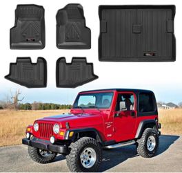 Jdeymat All Weather Floor Mats & Cargo Liner for 1(contact info removed) Jeep Wrangler TJ/LJ