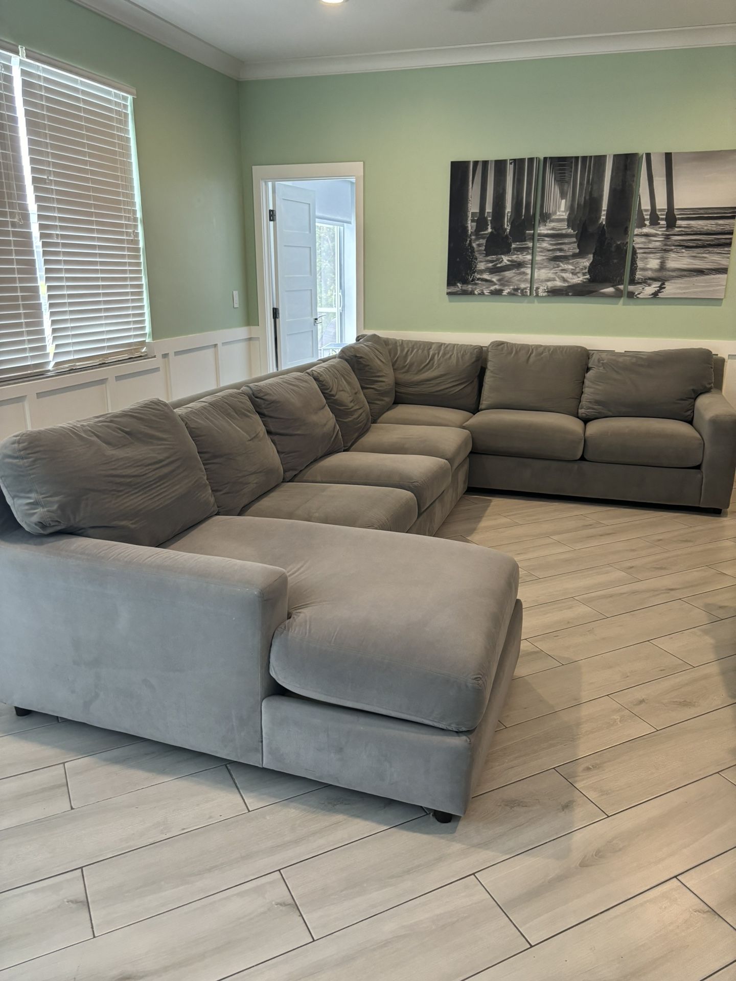 Gray Suede Like Sectional 154”X101”X91”
