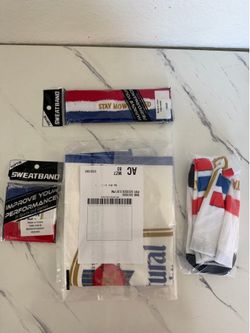 Natural Light Stay Mowtivated ITEMS X 4 items towel, headband, wristband, socks