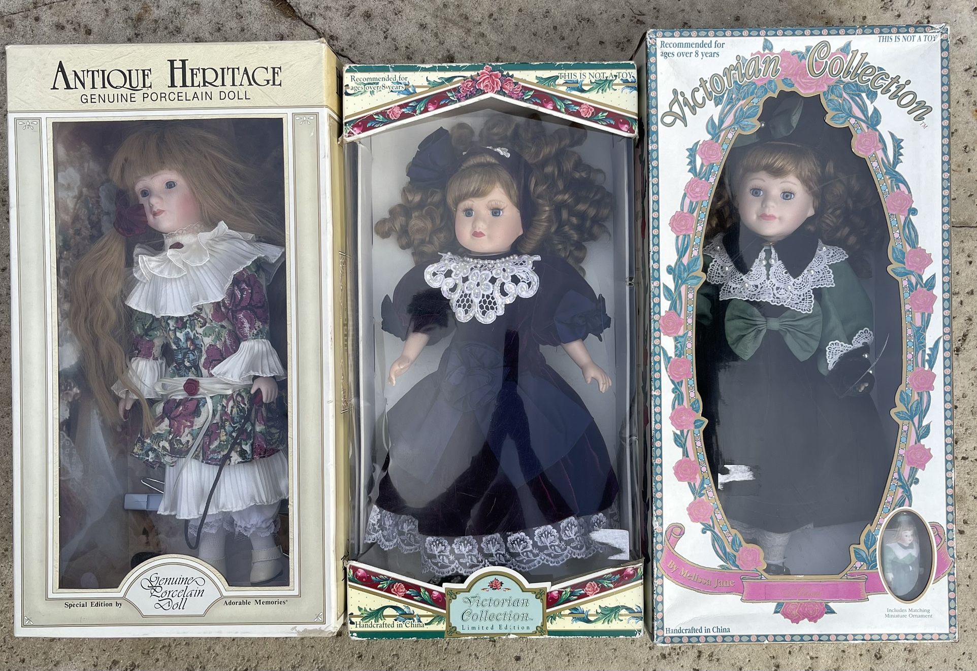 Set Of 3  Vintage Dolls In Original Box