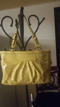 Yellow Coach hand bag