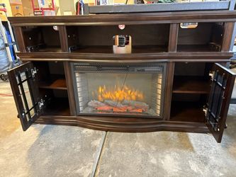 Electric fireplace and tv/vcr stand