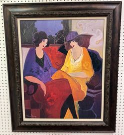 Israeli Artist ITZCHAK TARKAY "Nicole and Chloe" Print