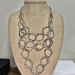 ERICA LYONS Silver Tone Statement Necklace