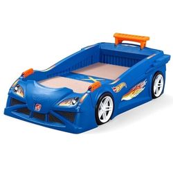 Hotwheels Toddler Twin Bed With Lights (Mattress Included)