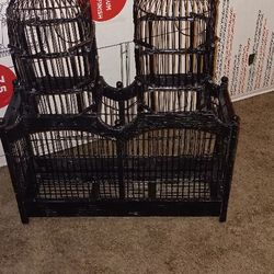 Vintage Victorian Dbl Wood&metal Birdcage