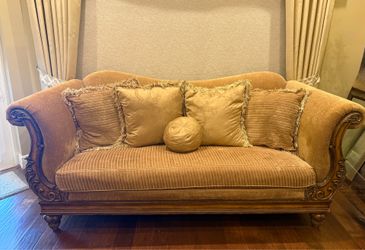 Chenille and silk sofa