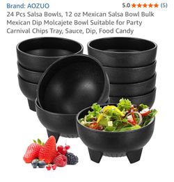 AOZUO 24 Pcs Salsa Bowls, 12 oz Mexican Molcajete Bowls