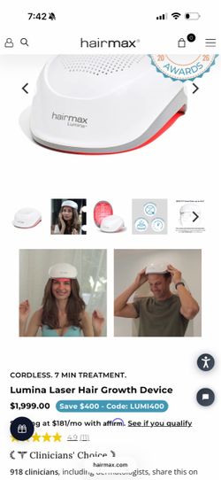 HairMax Lumina Laser Hair Growth Device