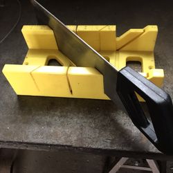 Yellow Miter Box And Saw