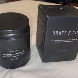Craft And Kin Scented Candles For Men| Smoke And Vanilla 