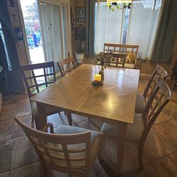 Blonde Wood Table  seats 6-8