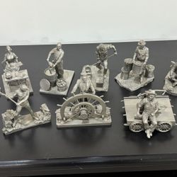 Fine Pewter,  Franklin Mint American Figures Collection. Full Set Of 12, Circa 1977. Mint Condition! Stored Perfectly. 