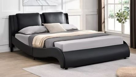 Super Stylish black Queen Platform bed!