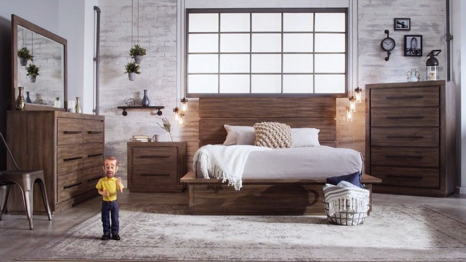 Chestnut Queen Sized Bed Frame and Night Stand