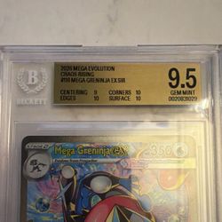 Beckett 9.5 Mega Greninja EX 116/086 Chaos Rising Secret Rare Full Art Holo