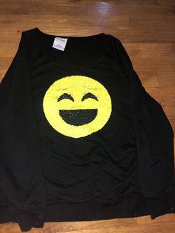 emoji flip sequin hoodie
