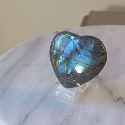 2.3" Approximately Labradorite Heart Quartz Crystal