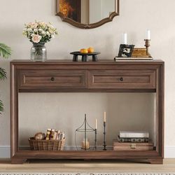C460 $80 47 Inches Console Table with 2 Drawers, Entryway Table with Storage Modern Long Sofa TableS Behind The Couch, Hallway Tables, Foyer Table fo