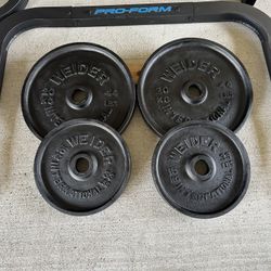 WEIDER 154Lb Olympic Barbell Weight Plates $140  firm price    