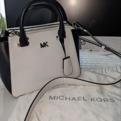 Michael Kors nolita black/white mini messenger bag
