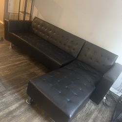 Used Black Leather Sectional