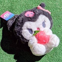 Soft Furry Sanrio Strawberry Kuromi 7" Mini-Plush Toy Doll Figure NWT