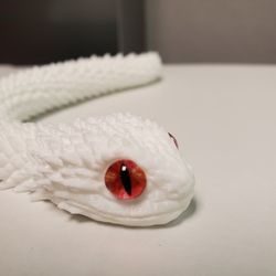 3D Printed Articulated Flexi White Snake