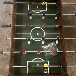 Foosball game, also known as table soccer. 