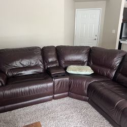 Sectional Recliner Leather Couch