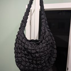 Cos Oversized Quilted Crossbody Bag (Black)