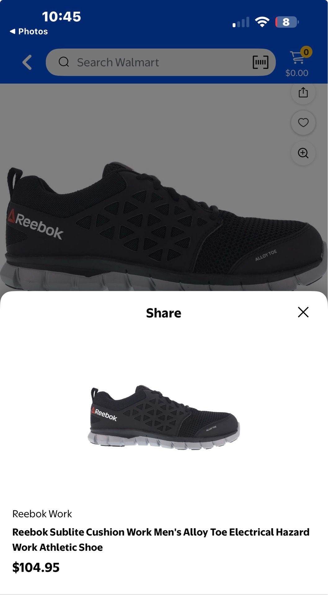 Reebok steel toes size 11Women 9men
