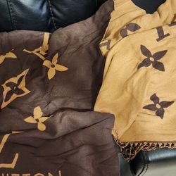 Brown Beige Reversible Shawl 