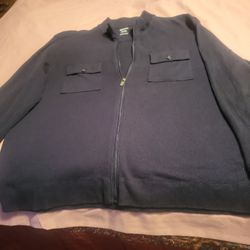 Mens Michael Kors Zipper Front Navy Shirt