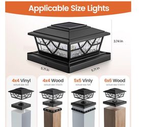 APONUO Solar Post Cap Lights 12 Pack