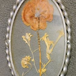 Lasting Impressions Pressed Flowers In Glass With Pewter Frame 