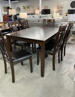 7pc Dining Set $599 – Table + 6 Chairs