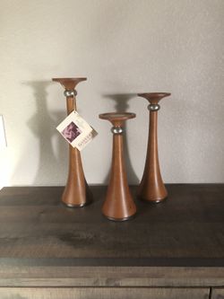 Set of 3 Candle Stick Holders. Kathy Ireland.