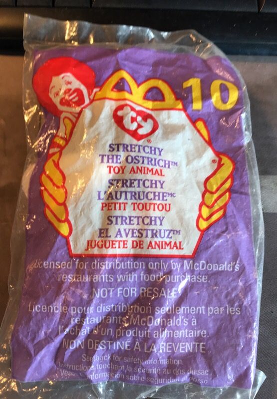 McDONALD'S HAPPY MEAL TOY 1999 # 10 STRETCHY THE OSTRICH STILL IN ORIGINAL PLASTIC BAG