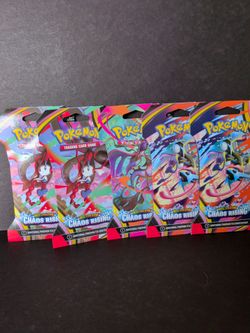 Pokemon Cards Sleeved Chaos Rising Booster (5) Pack Bundle -$40 For The Bundle