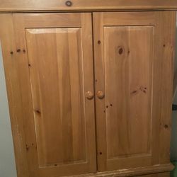 Queen Size Bed, Armoire, Solid Wood Desk, And Four Month Old Mattress For Sale For$300