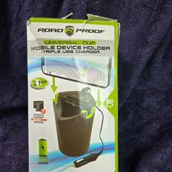 Road Proof Universal Cup Holder Triple USB Charger