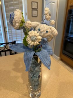 Crochet flower arrangement