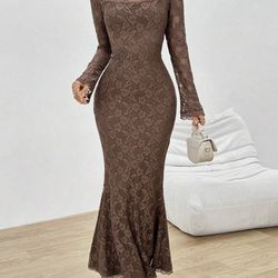 Brown, brand new dress - size large