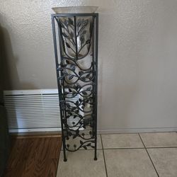 Black Wrought IRON Wine Rack Plant Stand 