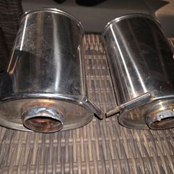 2 mufflers 2.5 in×13.75 in. $100 for both. Only used for 1 month