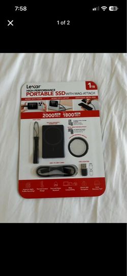 Lexar SL500 High Performance Portable 1TB SSD w/ Magnetic Rubber Case - NEW