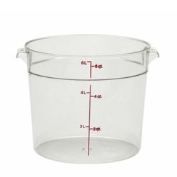 Cambro RFSCW6135 Food Storage Container  This Food Storage Container is clear, withstands temperature of -40 to 210° F, stain resistant, and has a mol