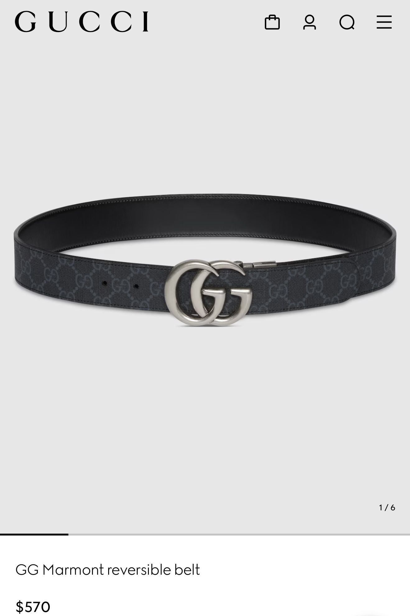 Gucci Men’s Reversible Belt (NEW)