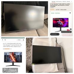 2 LG Monitors 27” 
